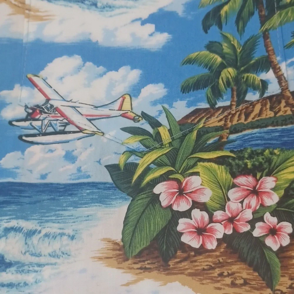 Aloha Republic Hawaiian Short Sleeve Button Down Shirt Made USA SZ XL Vintage - Picture 9 of 10